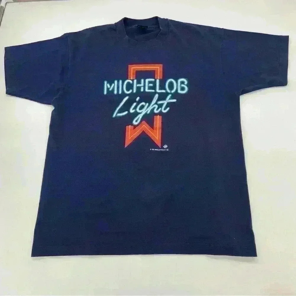 Vintage 1987 Michelob Light Blue Size XL Made in USA - Single Stitch - Picture 6 of 7